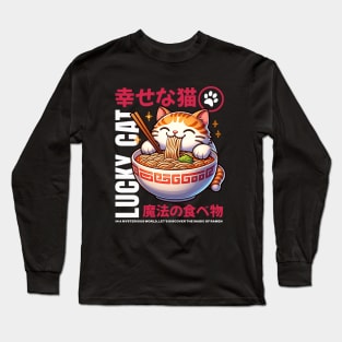 Lucky Ramen Cat Long Sleeve T-Shirt